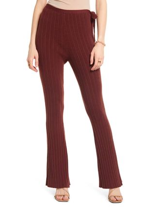 Open Edit + Ribbed Side-Tie Knit Pants