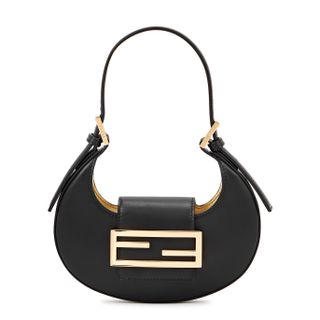 Fendi + Cookie Mini Black Leather Shoulder Bag