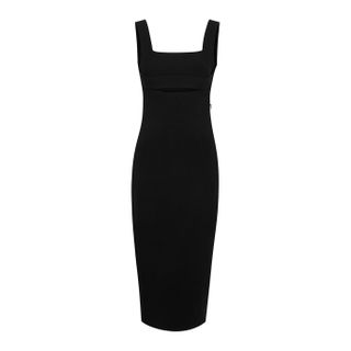 Victoria Beckham + VB Body Black Stretch-Knit Midi Dress