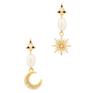 Missoma X Harris Reed + Moonlight Pearl 18K Gold-Plated Earrings