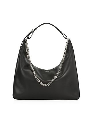 Givenchy + Moon Cut Medium Leather Hobo Bag