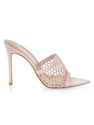 Gianvito Rossi + Alisia Mesh 
Leather Mules