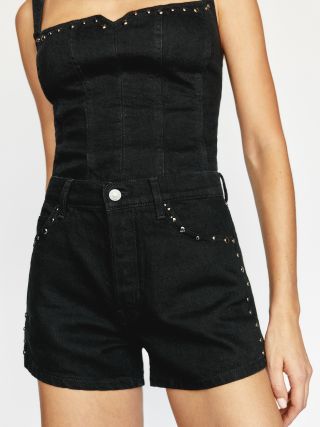 Reformation + Charlie Studded High Rise Jean Shorts