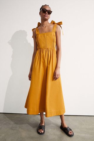 Warehouse + Tie Strappy Cut Out Midi Dress