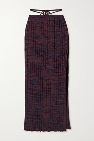 Christopher Esber + Space-Dyed Ribbed-Knit Midi Skirt