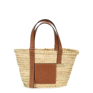 Loewe + Medium Sand Raffia Basket Bag