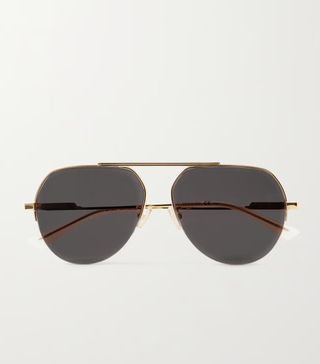 Bottega Veneta + Aviator-Style Gold-Tone Sunglasses