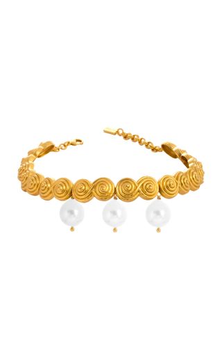 Valére + Paraila 24k Gold-Plated Brass Pearl Necklace