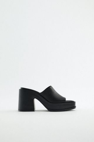 Zara + Platform Leather Slides