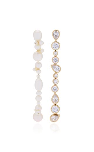 Completedworks + 14k Gold-Plated Crystal, Pearl Earrings