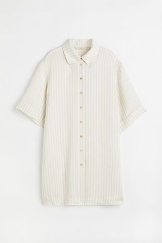 H&M + Short-Sleeved Silk-Blend Shirt