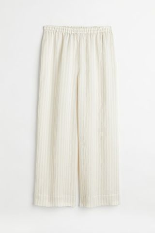 H&M + Straight Silk-Blend Trousers