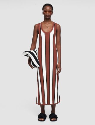 Joseph + Striped Satiny Rib Dress