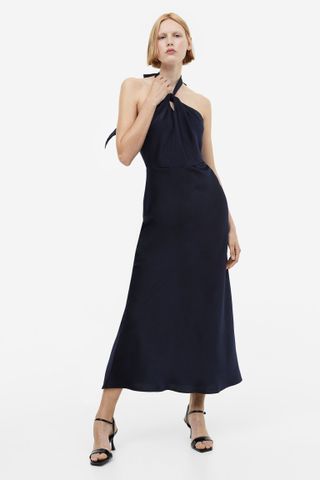 H&M + Satin Halterneck Dress