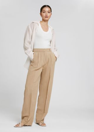 & Other Stories + Straight-Leg Pleated Trousers