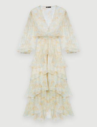 Maje + Shiny Fluid Silk Dress