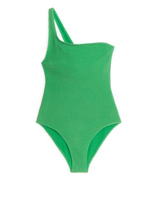 Arket + Crinkle One-Shoulder Swimsuit