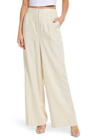 Open Edit + Wide Leg Linen Blend Pants