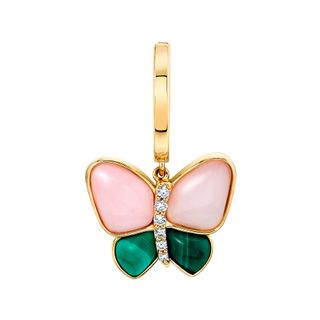 The Last Line + Pink Opal, Malachite And Diamond Butterfly Earring