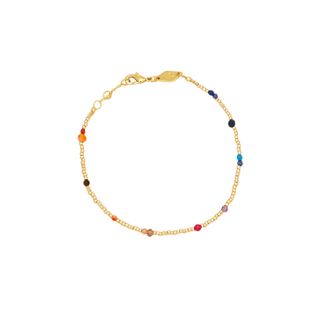 Anni Lu + Purple Rain 18kt Gold-Plated Beaded Bracelet