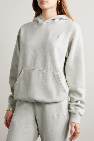 Sporty & Rich + Embroidered Cotton-Blend Jersey Hoodie