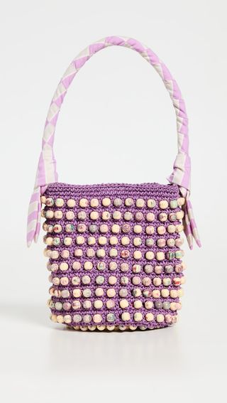 Lele Sadoughi + Beatrix Stone Beaded Crochet Bag