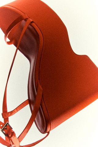 Zara + Chunky Satin Strap Wedge Sandals
