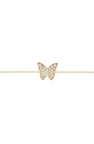 Ef Collection + Diamond Butterfly Pendant Bracelet