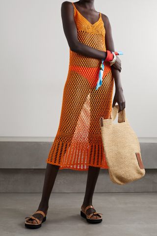 Cult Gaia + Silena Crochet-Knit Midi Dress