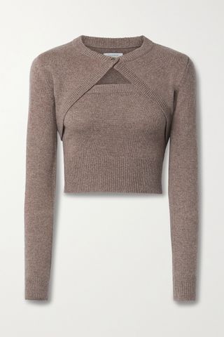 Deveaux + Clara Merino Wool and Cashmere-Blend Top and Cardigan Set