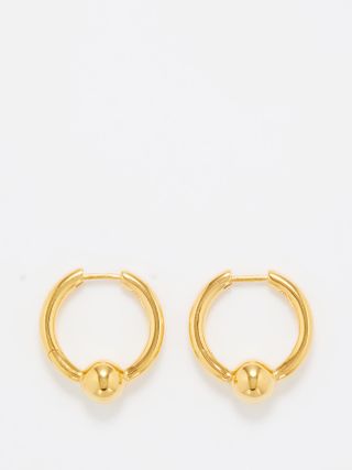 All Blues + Beaded Recycled Gold-Vermeil Hoop Earrings