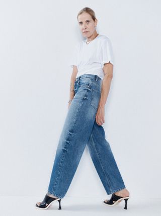 Raey + Taper Organic-Cotton-Blend High-Waisted Jeans