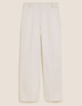 Marks & Spencer + Cotton Rich Wide Leg Trousers