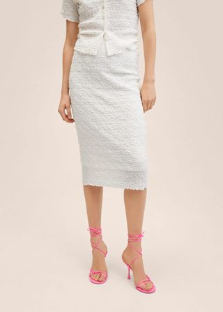 Mango + Textured Cotton Skirt
