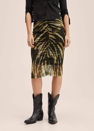 Mango + Printed Pleated Skirt