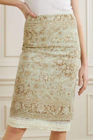 Acne Studios + Layered Printed Cotton-Voile Skirt