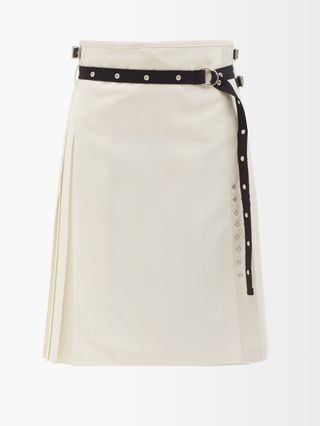 La Fetiche + Gertrude Belted Cotton-Twill Skirt
