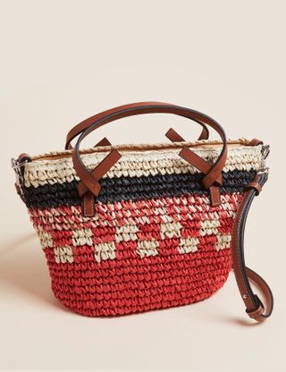 M&S Collection + Straw Mini Tote Bag
