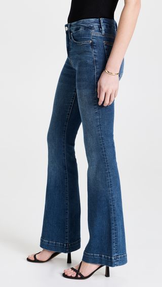 Good American + Good Flare With Deco Back Yoke A Jeans
