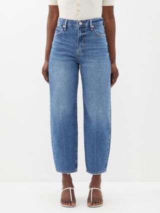 Frame + Ultra High-Rise Barrel-Leg Jeans