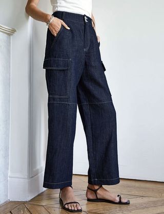 Pixie Market + Cargo Dark Denim Jeans