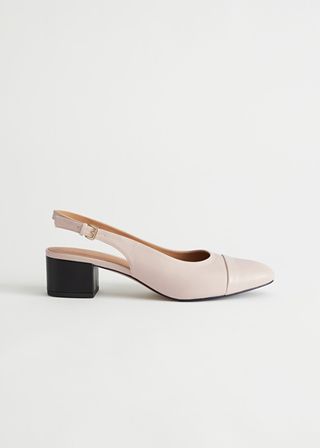& Other Stories + Slingback Block Heel Leather Mules