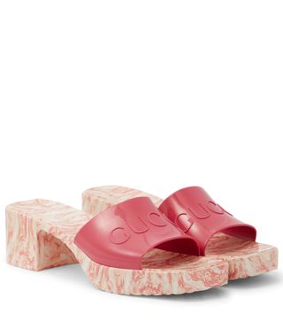 Gucci + Logo Rubber Sandals