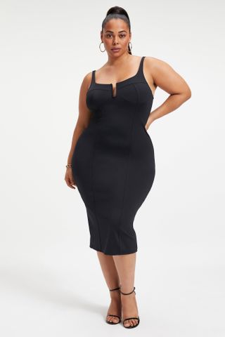 Good American + Scuba U Corset Midi Dress