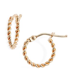 Bony Levy + 14k Gold Small Twisted Rope Hoop Earrings
