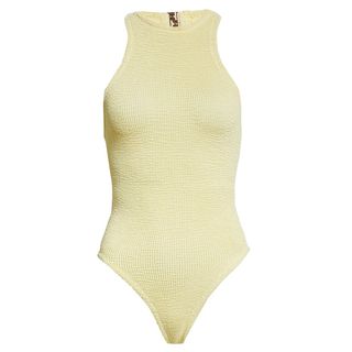 Hunza G + Polly Seersucker Halterneck Swimsuit