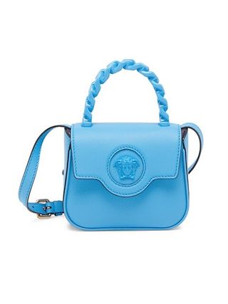 Versace + Mini La Medusa Chain Leather Top Handle Bag