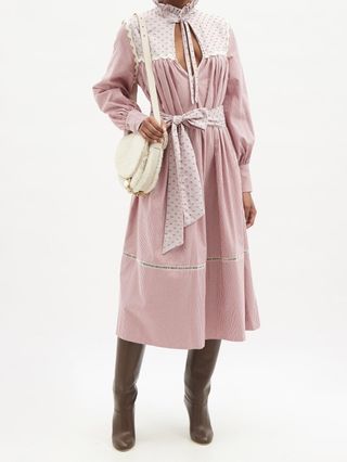 Wiggy Kit + Belted Cotton-Blend Gingham Midi Dress