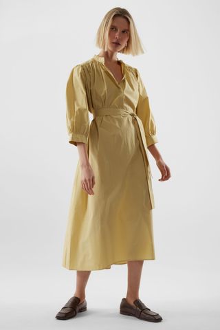 COS + Puff Sleeve Belted Dress