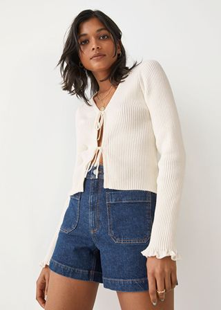 & Other Stories + Tie Front Knit Cardigan